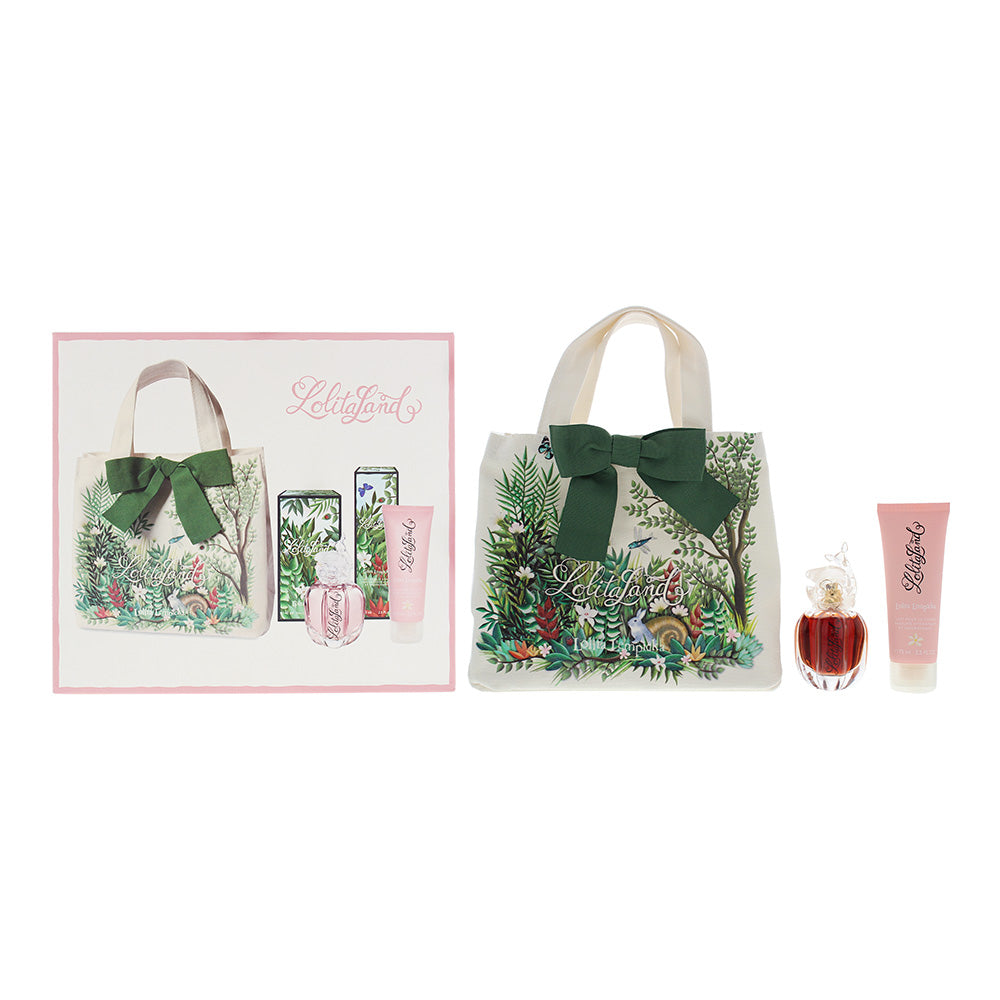 Lolita Lempicka Lolitaland 3 Piece Set Eau De Parfum 40ml Body Lotion 75ml Tote Bag