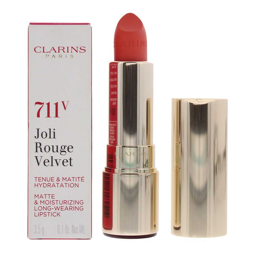 Clarins Joli Rouge Velvet Matte Moisturizing Long Wearing 711V Papaya Lipstick 3.5g