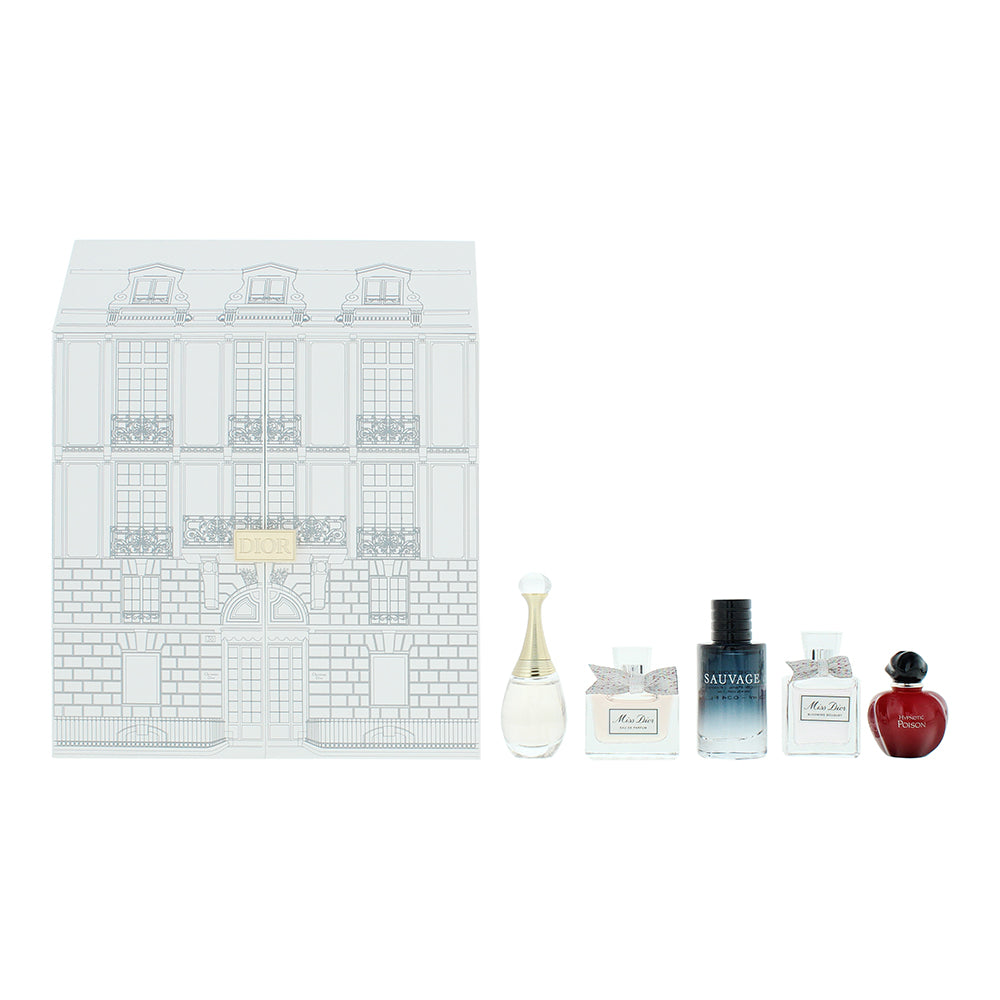 Dior 5 Piece Gift Set: 2 x Eau de Parfum 5ml - 2 x Miss Dior Blooming Bouquet Hypnotic Poison Eau de Toilette 5ml- 1 x Sauvage Eau de Toilette 10ml