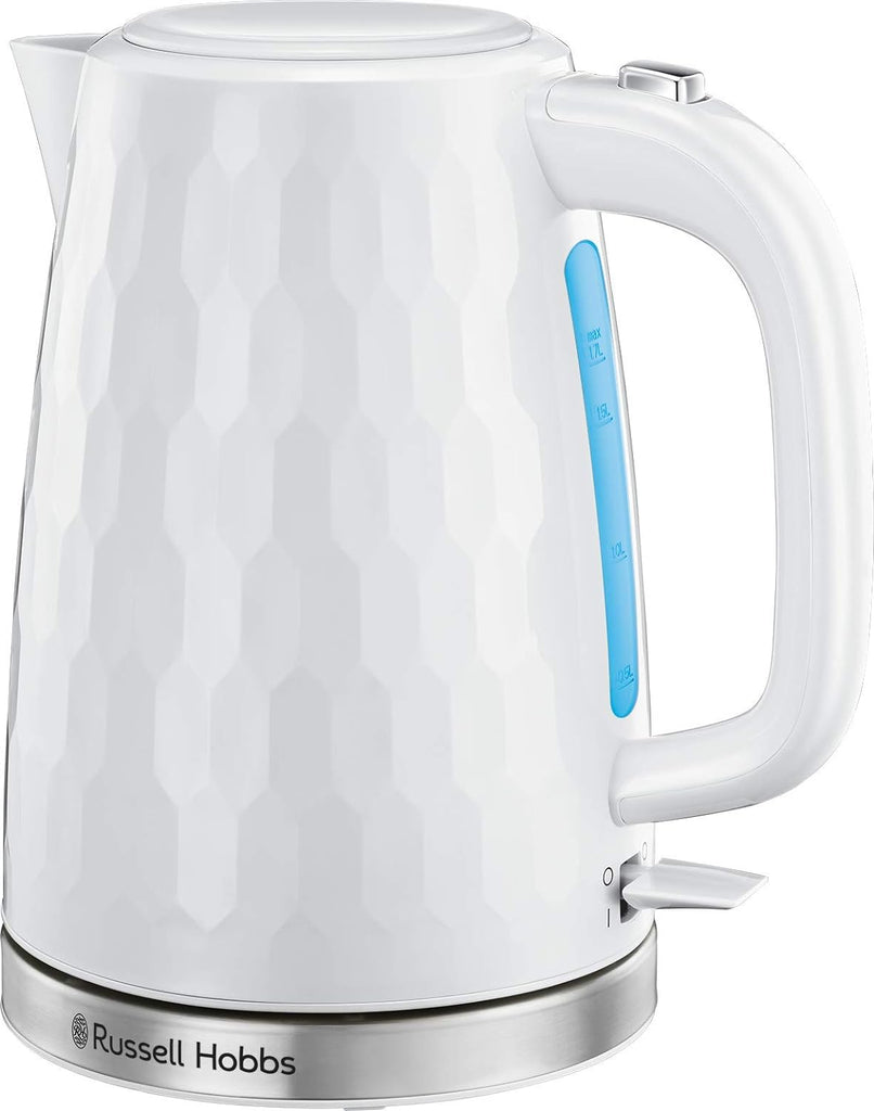Bouilloire Russell Hobbs | 1,7L | 3 kW | Nid d'abeille | Blanc