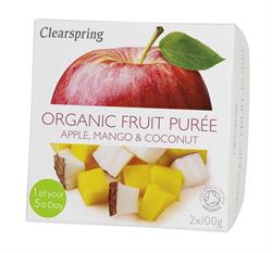 Clearspring Organic Fruit Puree Apple/ Mango/ Coconut (2x100g)