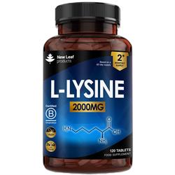 New Leaf Products L-Lysine + Black Pepper 200mg 120 Vegan Tablets