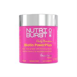 Nutriburst Biotin PowerPlus 2500mcg
Vegan Sugar-Free 60 Gummies