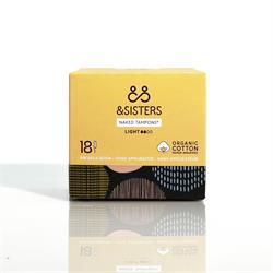 AND SISTERS Non-Applicator Tampons Light/Regular 18pk Organic Cotton