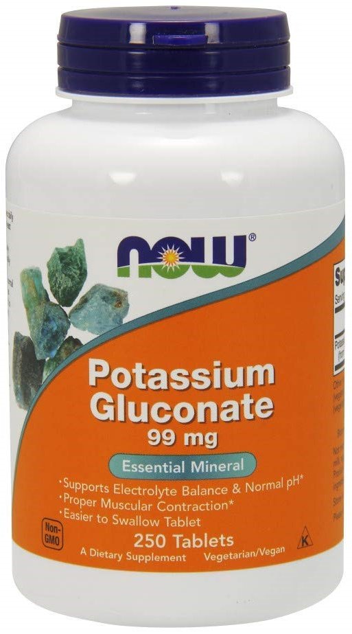 NOW Foods, Potassium Gluconate, 99mg - 250 tablets