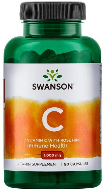 Swanson, Vitamin C with Rose Hips Extract, 1000mg - 90 caps