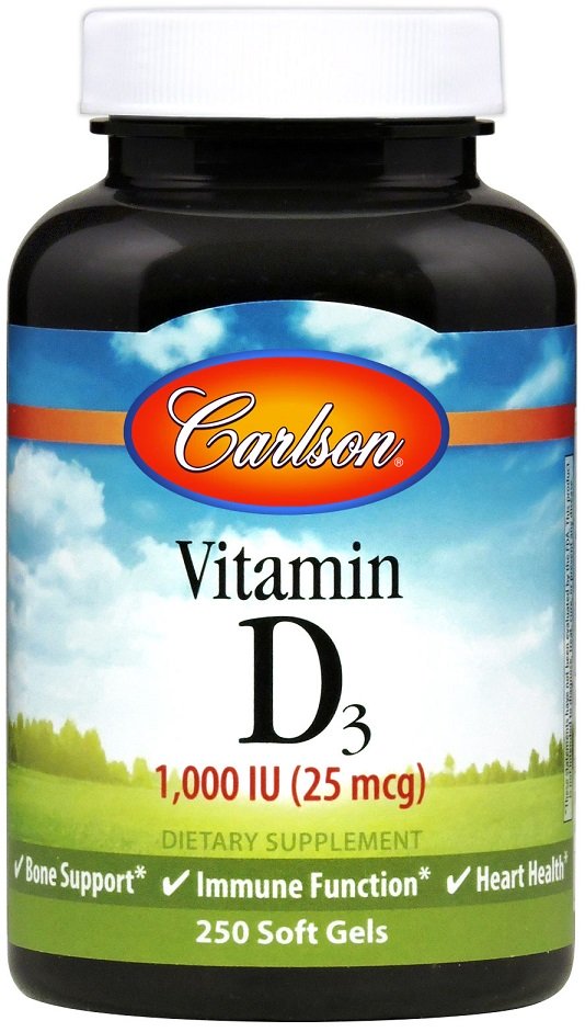 Carlson Labs, Vitamin D3, 1000 IU - 250 softgels