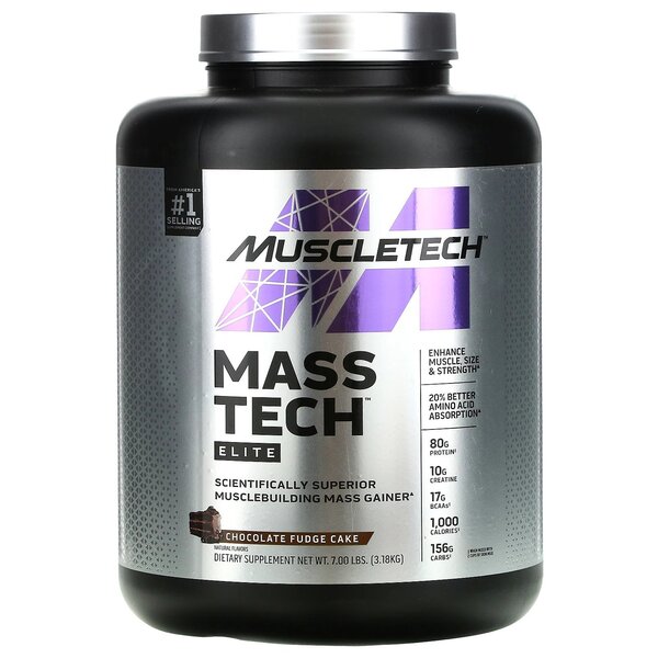 MuscleTech, Mass-Tech Elite, Chocolate Fudge Cake - 3180g