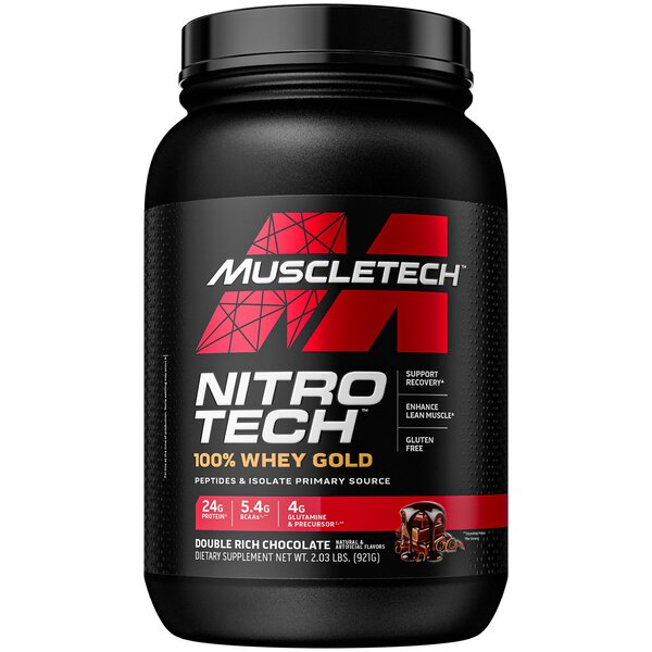 MuscleTech, Nitro-Tech 100% Whey Gold, Double Rich Chocolate (EAN 631656710458) - 921g