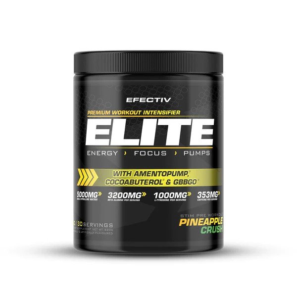 Efectiv Nutrition, Elite Pre-Workout, Pineapple Crush - 420g