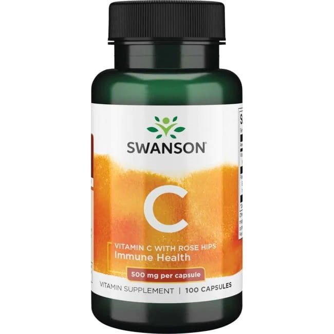 Swanson, Vitamin C with Rose Hips Extract, 500mg - 100 caps