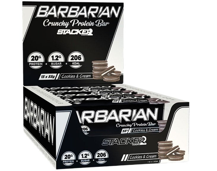 Stacker2 Europe, Barbarian, Cookies & Cream - 15 x 55g