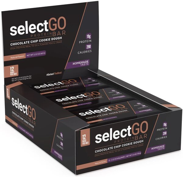 PEScience, SelectGo Protein Bar, Chocolate Chip Cookie Dough - 12 x 60g