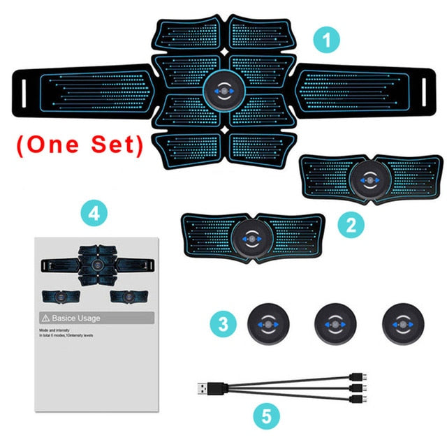 EMS Estimulador muscular abdominal entrenador USB conectar equipo de fitness Abs equipo de entrenamiento músculos electroestimulador masaje de tóner