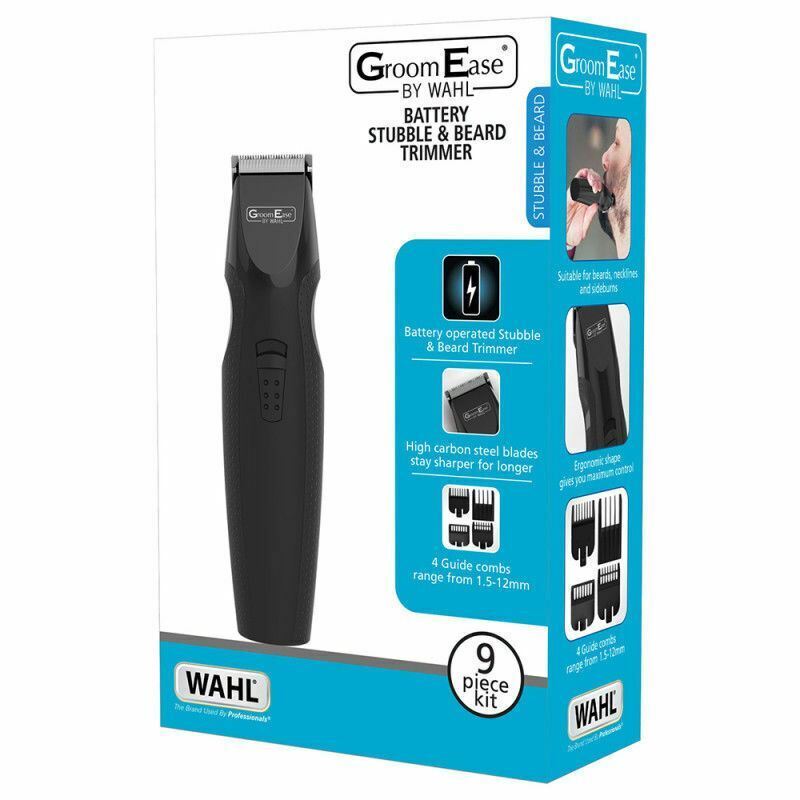 Wahl Groom Ease |Stubble & Beard Trimmer| Battery|9 Pc