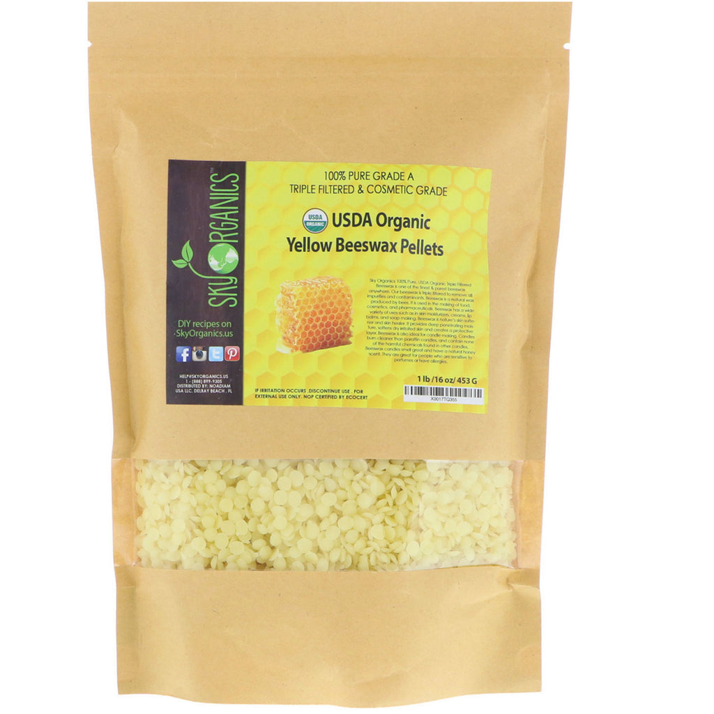 Sky s, , Yellow Beeswax Pellets, 16 oz (453 g)