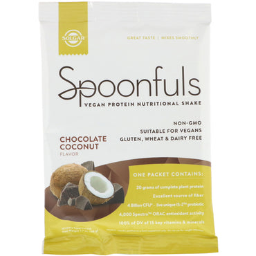 Solgar, Spoonfuls, Vegan Protein Nutritional Shake, Chocolate Coconut, 1.7 oz (49 g)