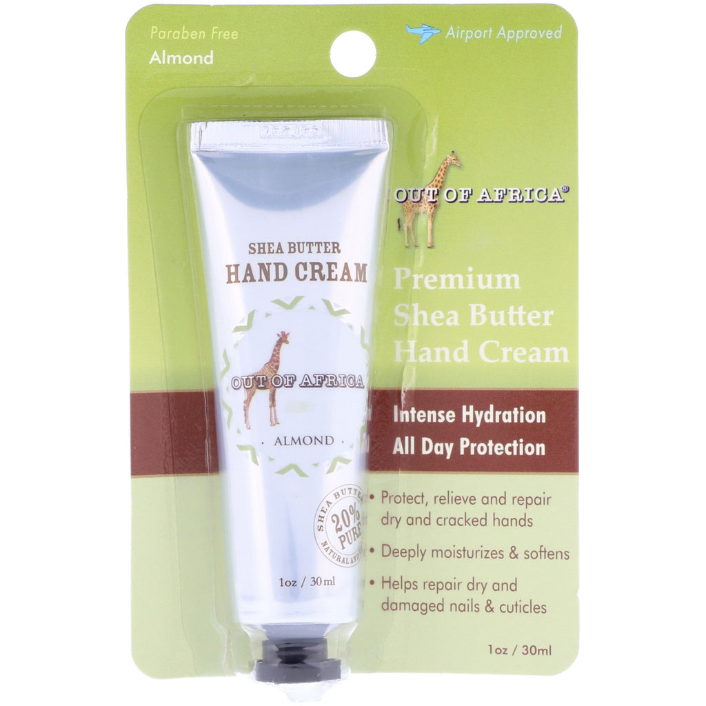 Out of Africa, Premium Shea Butter Hand Cream, Almond, 1 oz (30 ml)