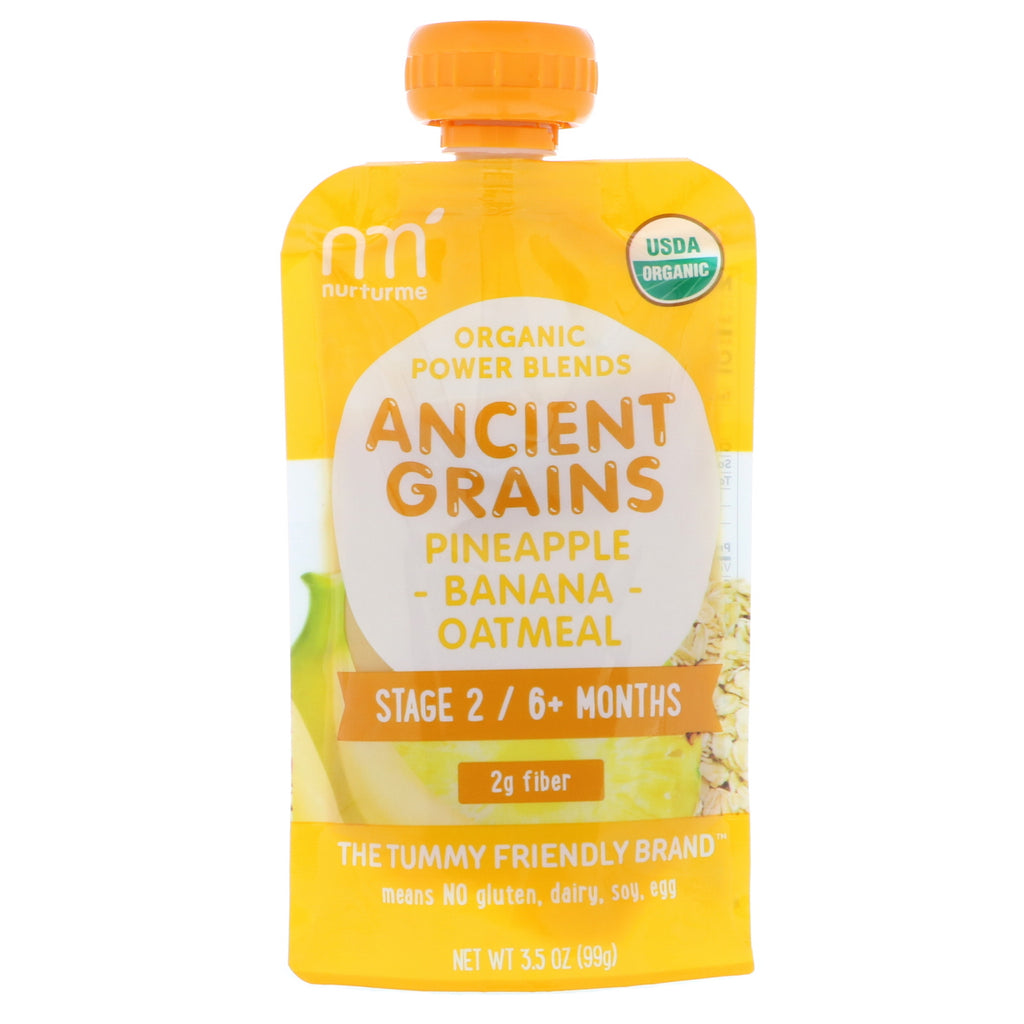 NurturMe Power Blends Ancient Grains Stage 2/6+ Months Pineapple Banana Oatmeal 3.5 oz (99 g)