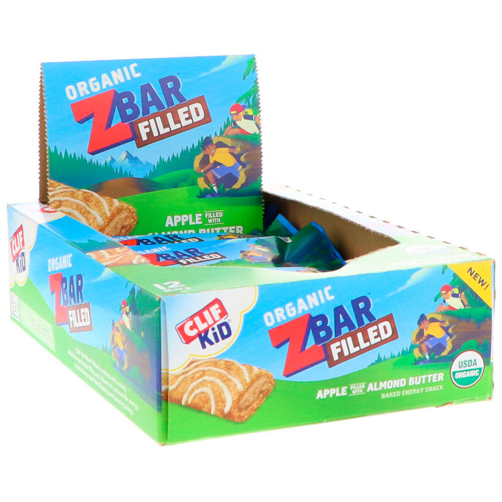 Clif Bar Clif Kid ZBar Filled Apple Filled with Almond Butter 12 Bars 1.06 oz (30 g) Each