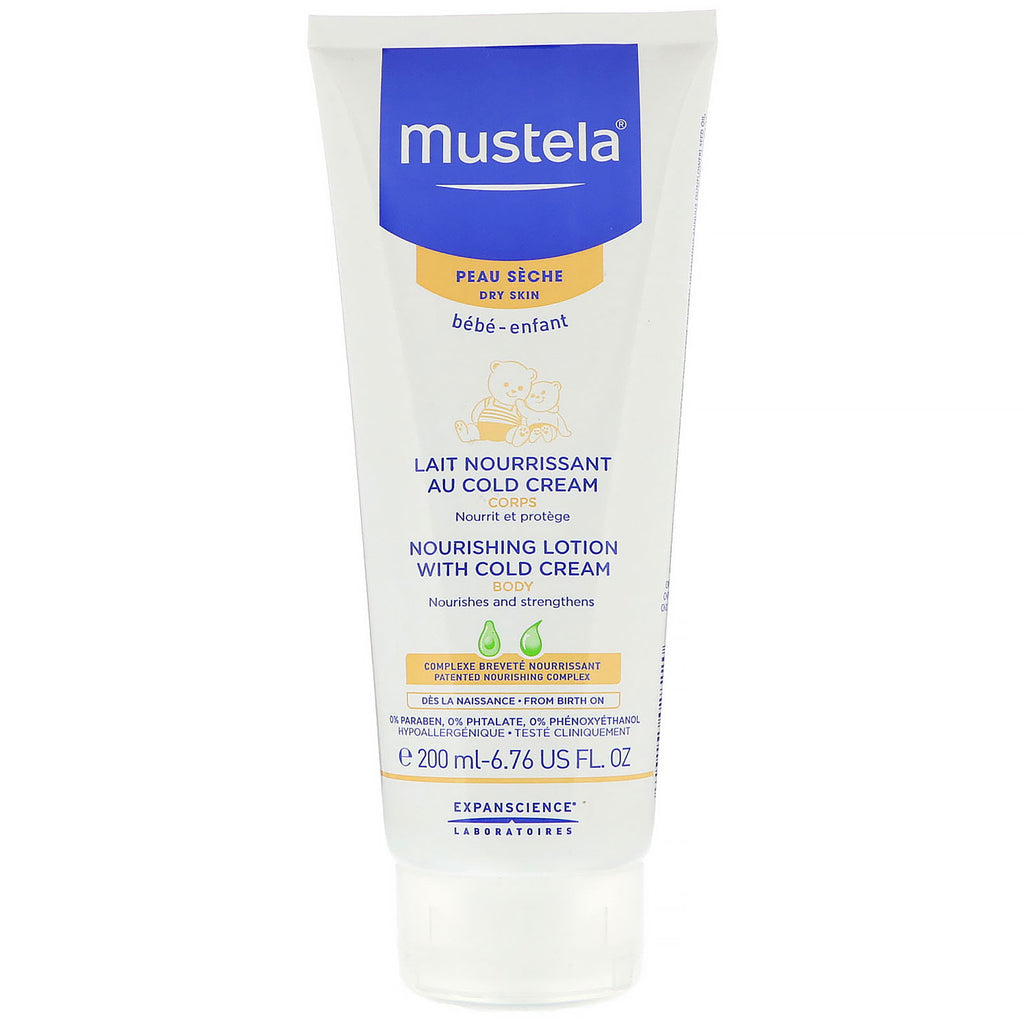 Mustela bebé leche corporal nutritiva con crema fría para pieles secas 6,76