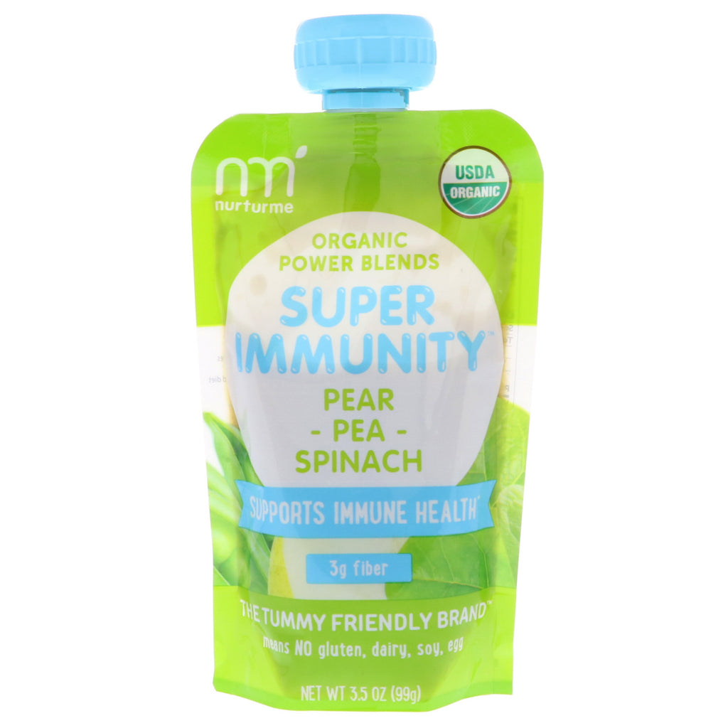 NurturMe Power Blends Super Immunity Pear Pea Spinach 3.5 oz (99 g)