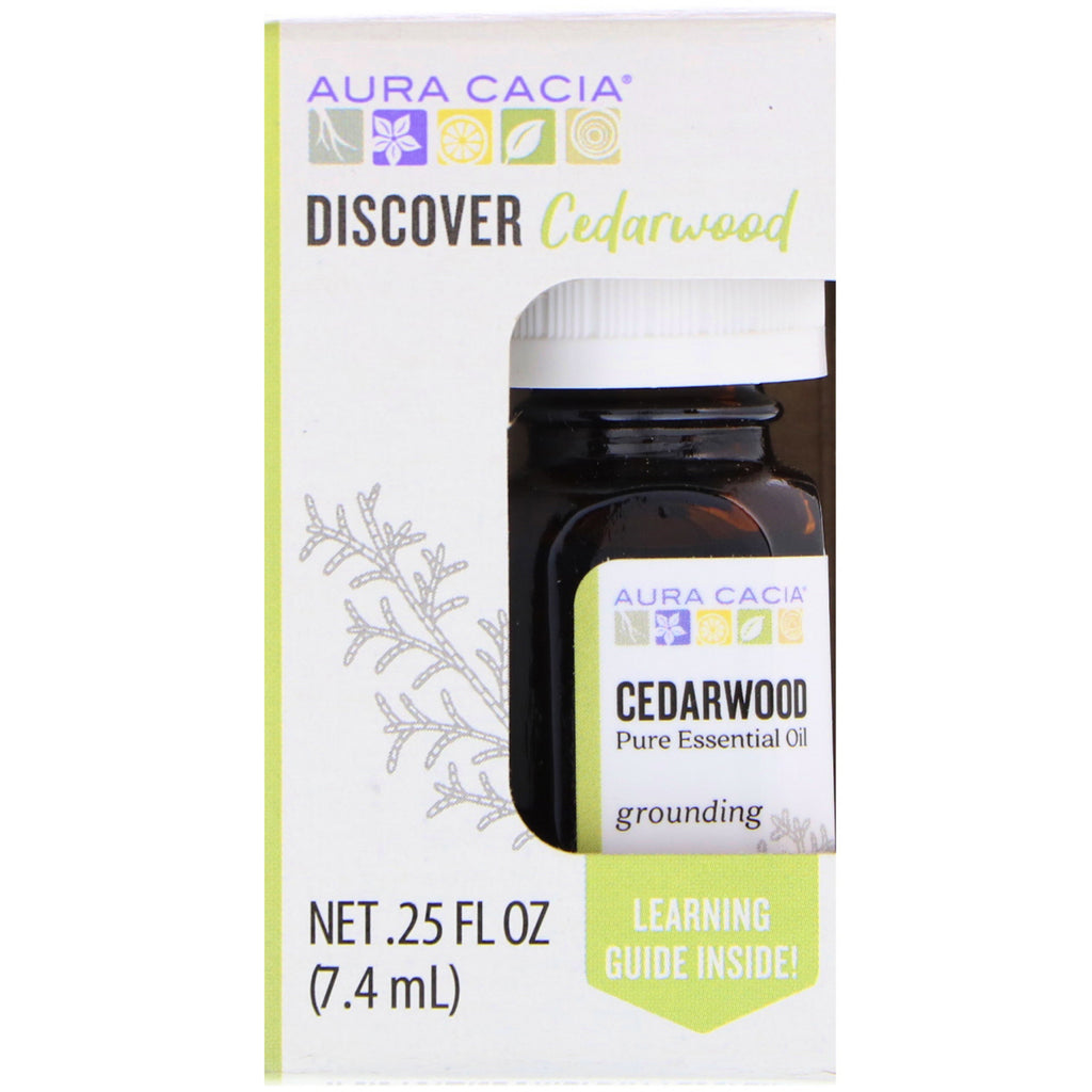 Aura Cacia, Discover Cedarwood, Pure Essential Oil, .25 fl oz (7.4 ml)