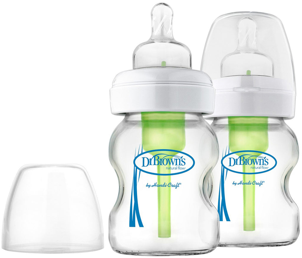 Dr. Brown's, Natural Flow, Options, Wide-Neck, 0+ Months, 2 Pack Bottles, 5 oz (150 ml) Each
