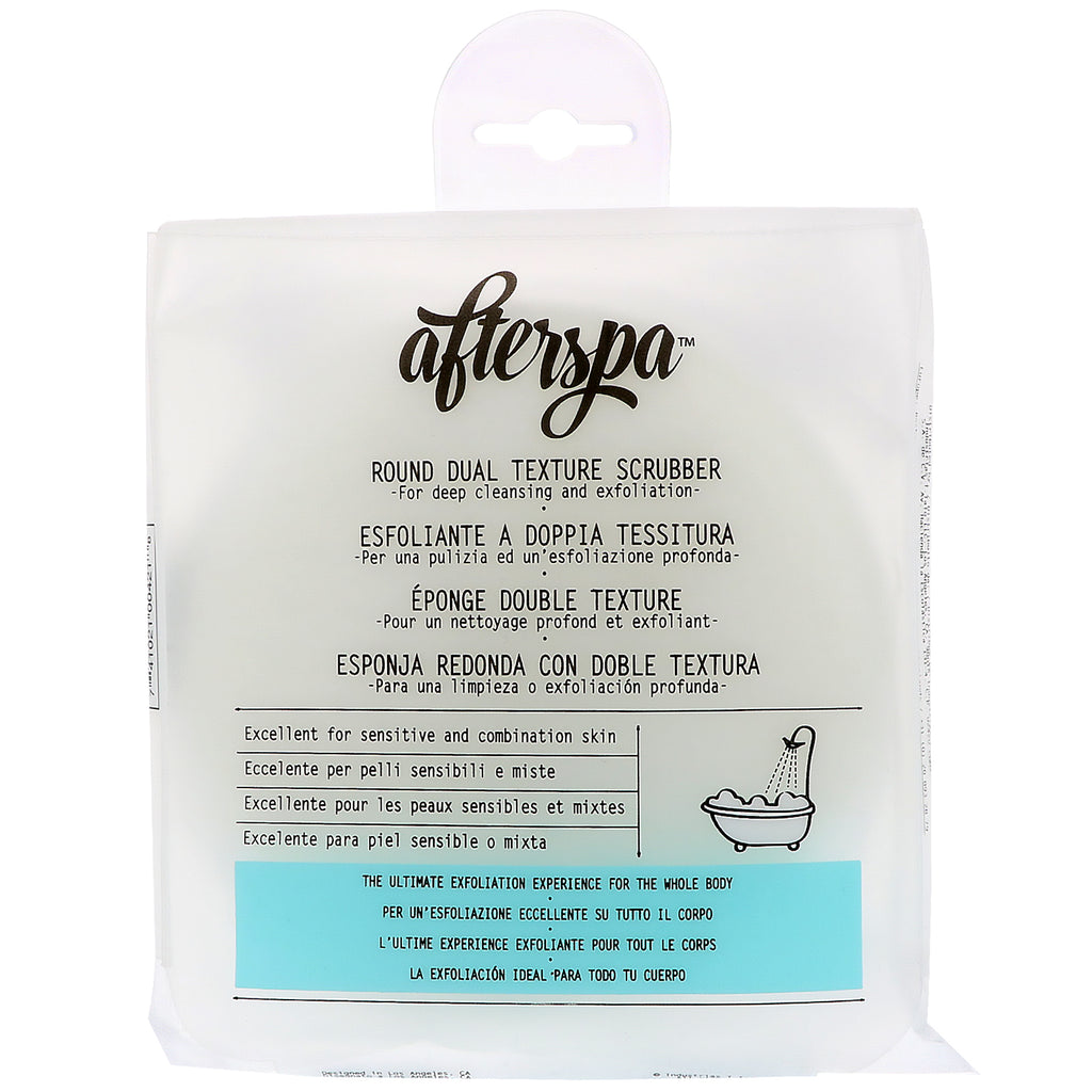 AfterSpa, Round Dual Texture Scrubber, 1 Scrubber