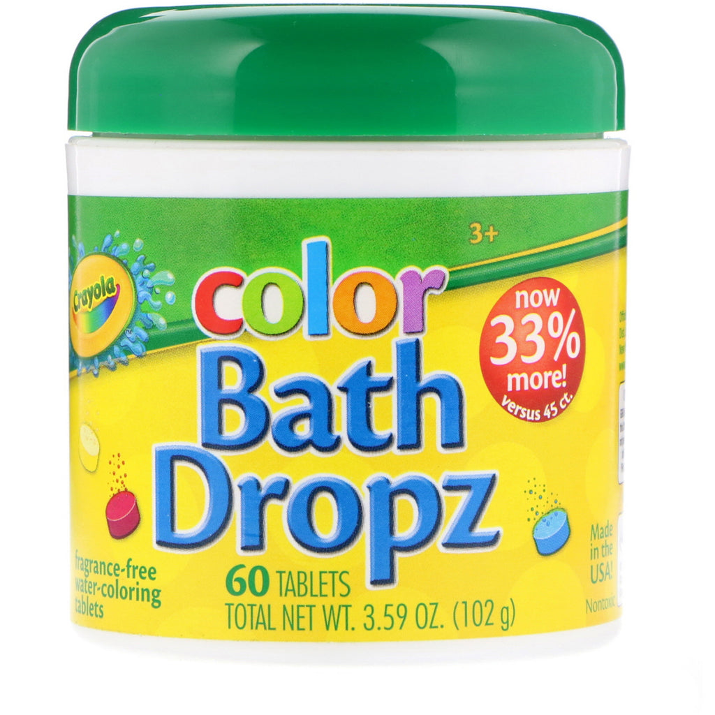 Crayola, Color, Bath Dropz, 60 Tablets