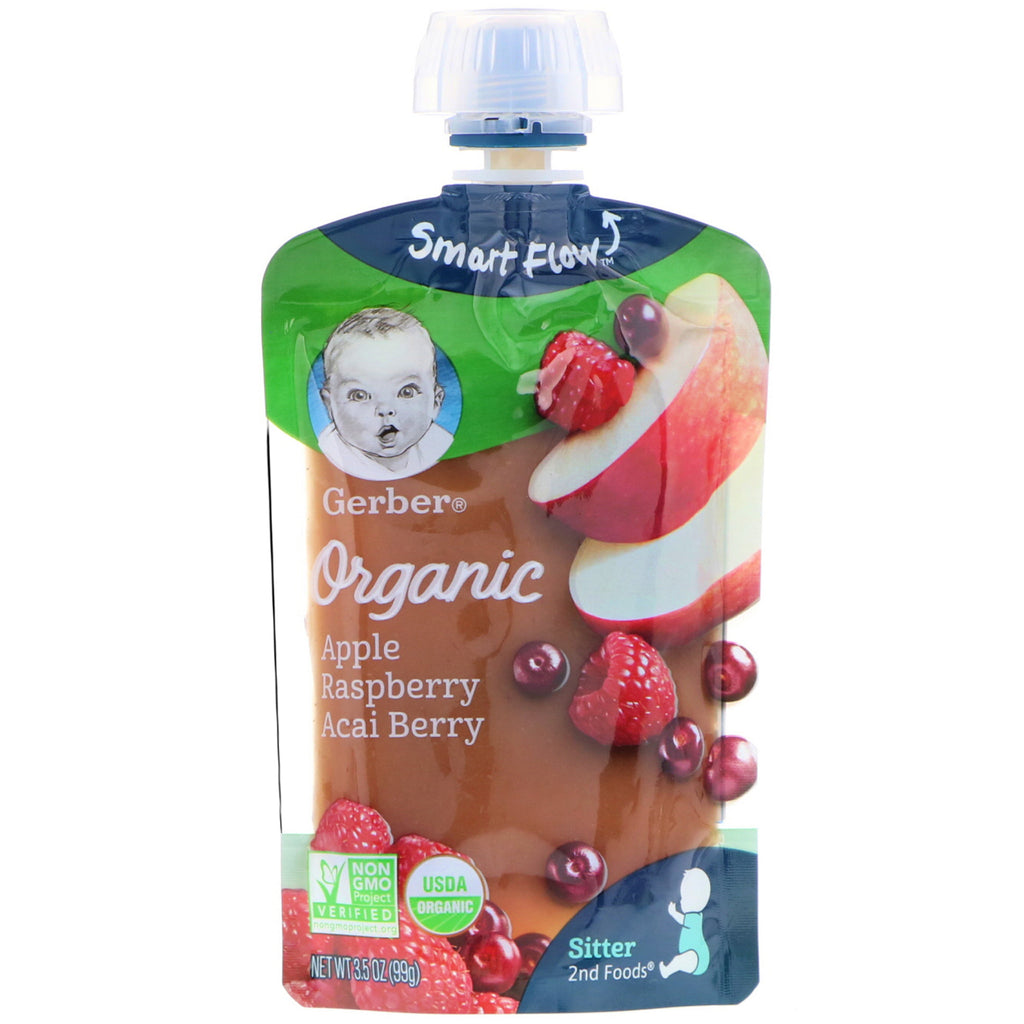 Gerber 2nd Foods Apple Raspberry Acai Berry 3.5 oz (99 g)