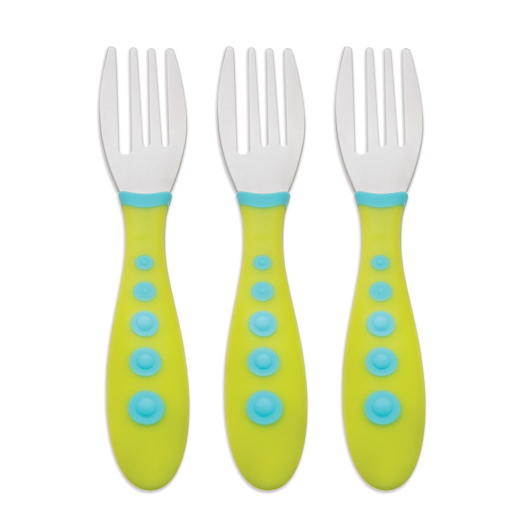 NUK, Gerber, Kiddy Cutlery, Green, 18+ Months, 3 Toddler Forks