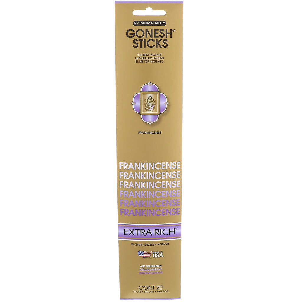 Gonesh, Extra Rich Incense Sticks, Frankincense, 20 Sticks