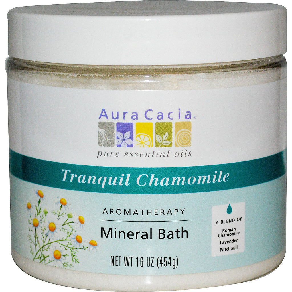 Aura Cacia, Aromatherapy Mineral Bath, Tranquil Chamomile, 16 oz (454 g)
