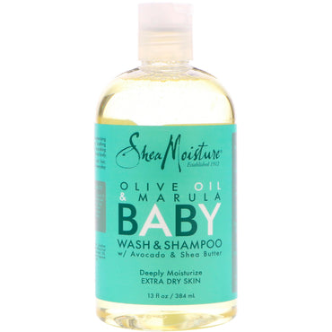 Shea Moisture, Olive Oil & Marula Baby Wash & Shampoo, For Extra Dry Skin, 13 fl oz (384 ml)