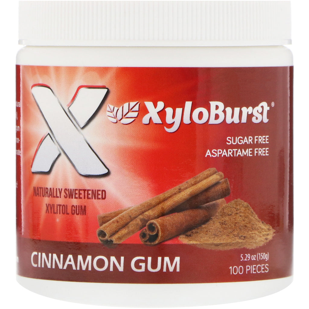 Xyloburst Xylitol Chewing Gum Cannelle 5,29 oz (150 g) 100 Pièces