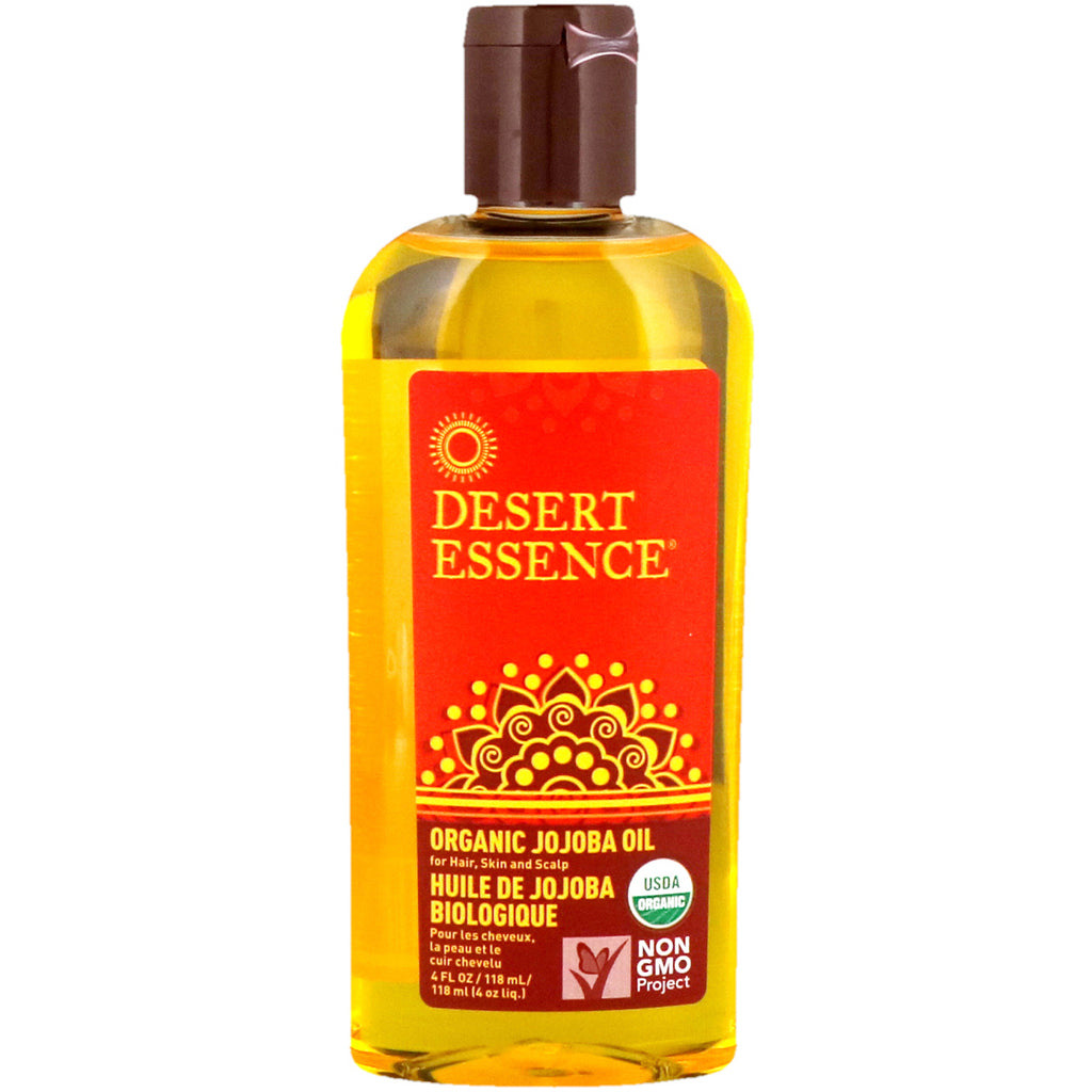 Desert Essence, Jojoba Oil for Hair, Skin & Scalp, 4 fl oz (118 ml)