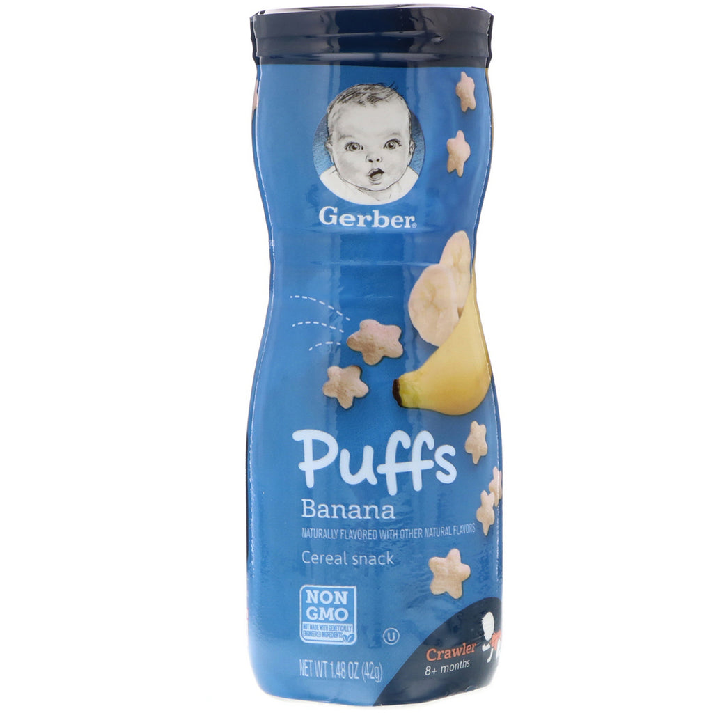 Gerber Puffs Cereal Snack Crawler 8+ Months Banana 1.48 oz (42 g)