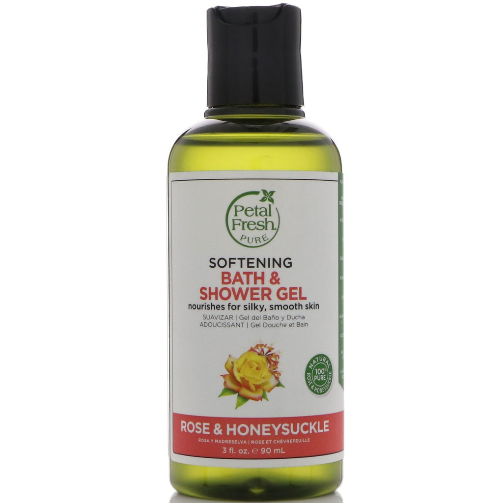 Gel douche et bain adoucissant Petal Fresh, pur, rose et chèvrefeuille, 3 fl oz (90 ml)