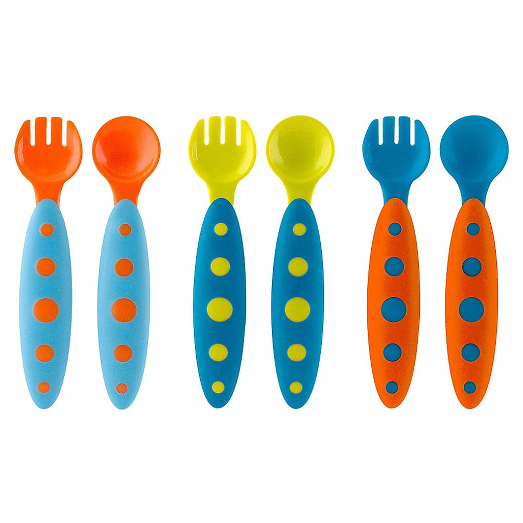 Boon, Modware, Toddler Utensils, 9 + Months, Blue, 6 Piece Set
