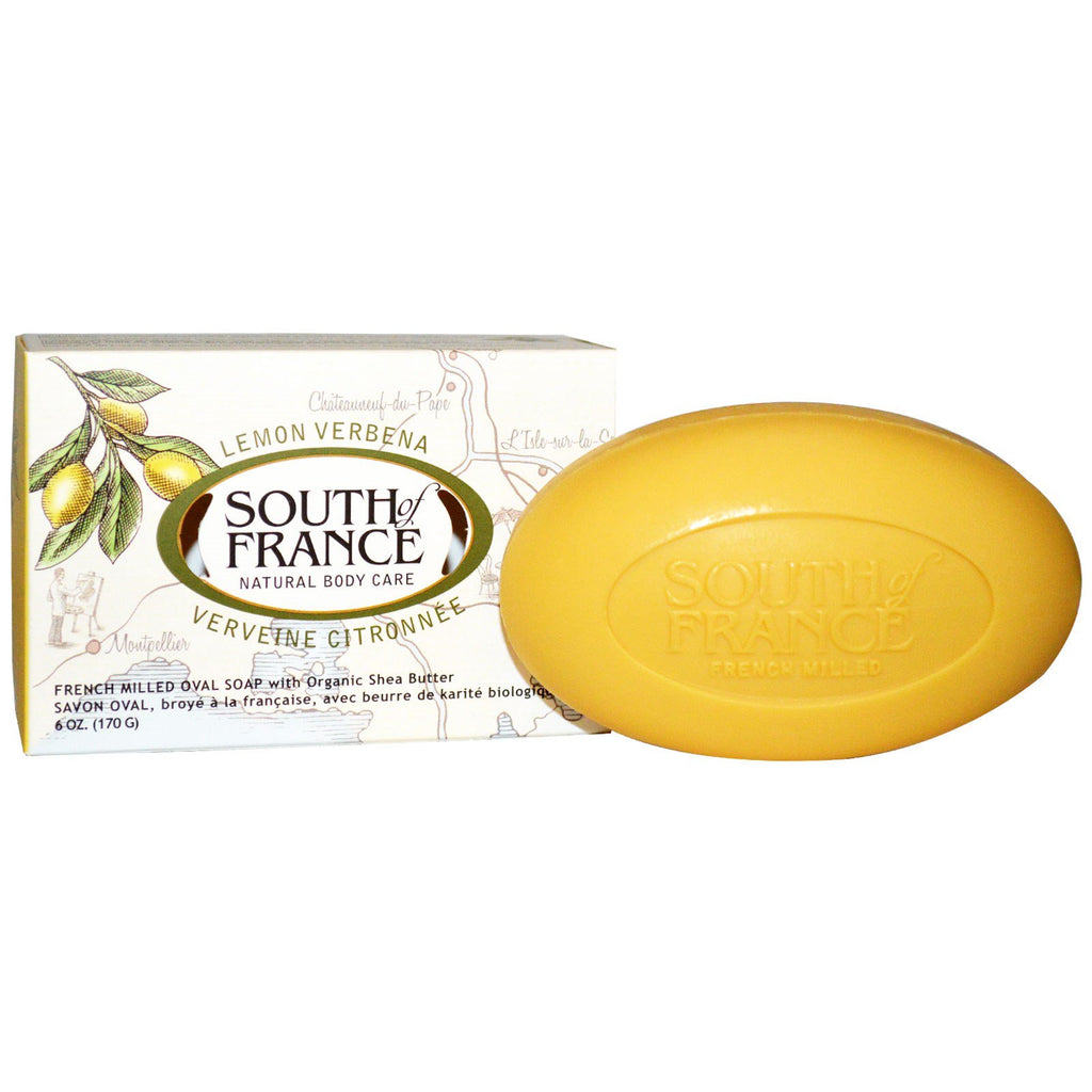 South of France, Lemon Verbena, French Milled Oval Soap with Shea Butter, 6 oz (170 g)