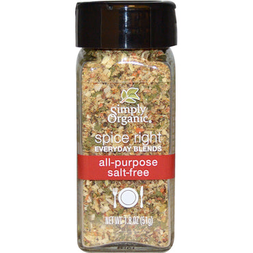 Simply ,  Spice Right Everyday Blends, All-Purpose Salt-Free, 1.8 oz (51 g)
