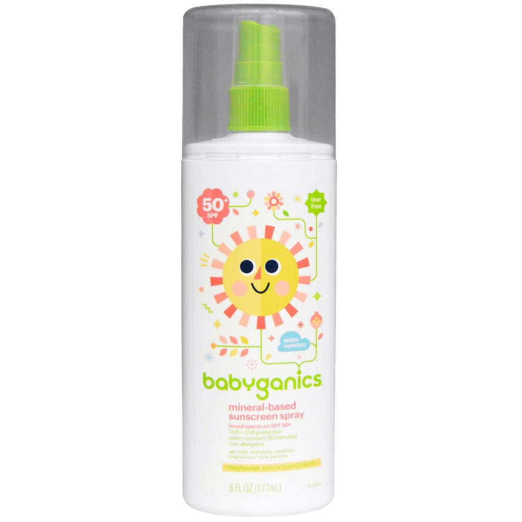 BabyGanics Mineral-Based Sunscreen Spray 50 + SPF 6 fl oz (177 ml)