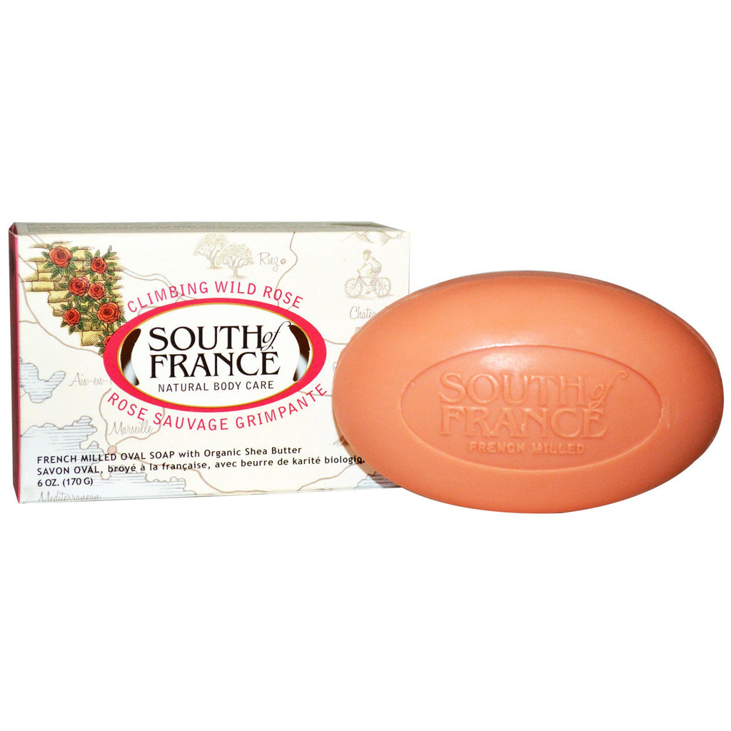 South of France, Climbing Wild Rose, French Milled Oval Soap with Shea Butter, 6 oz (170 g)