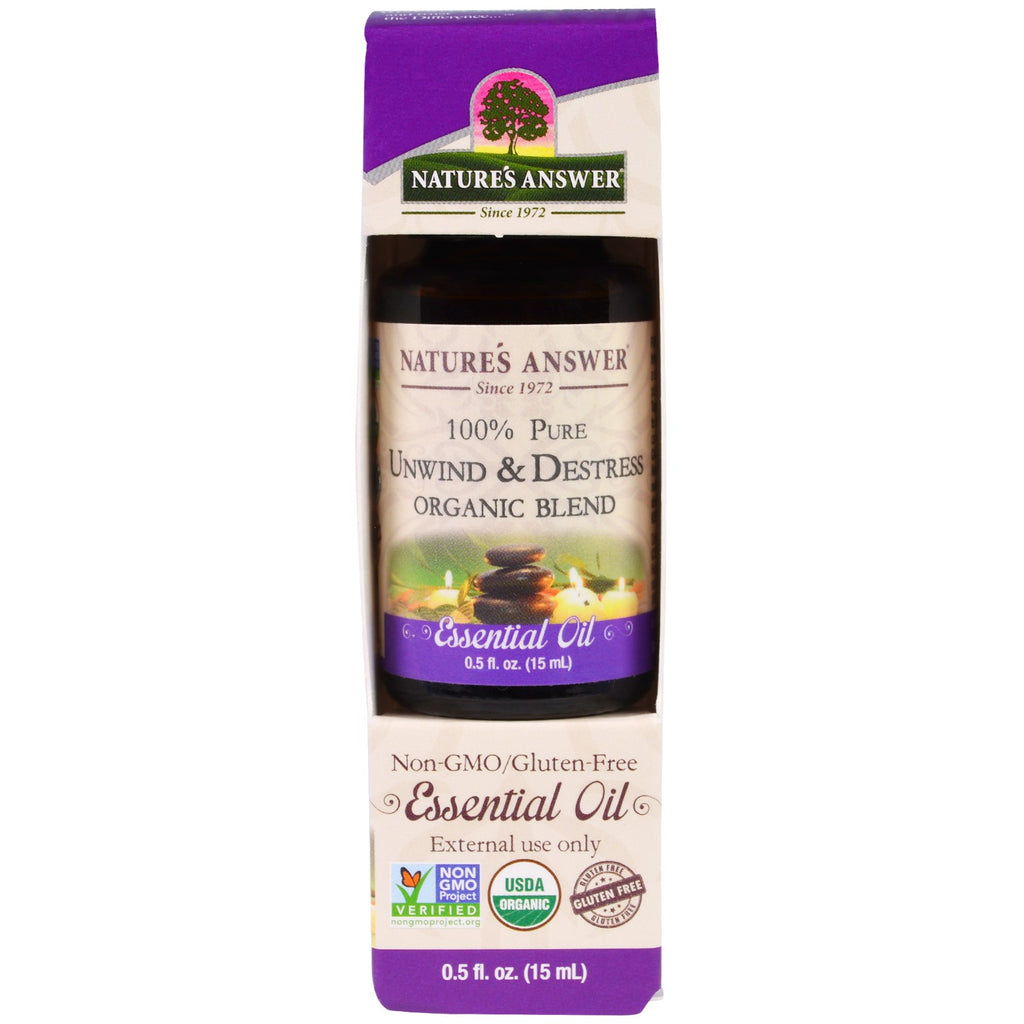 Nature's Answer 100% Pure Blend Essential Oil Unwind & Destrees 0.5 fl oz (15 ml)