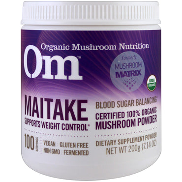 OM  Mushroom Nutrition, Maitake, Mushroom Powder, 7.14 oz (200 g)