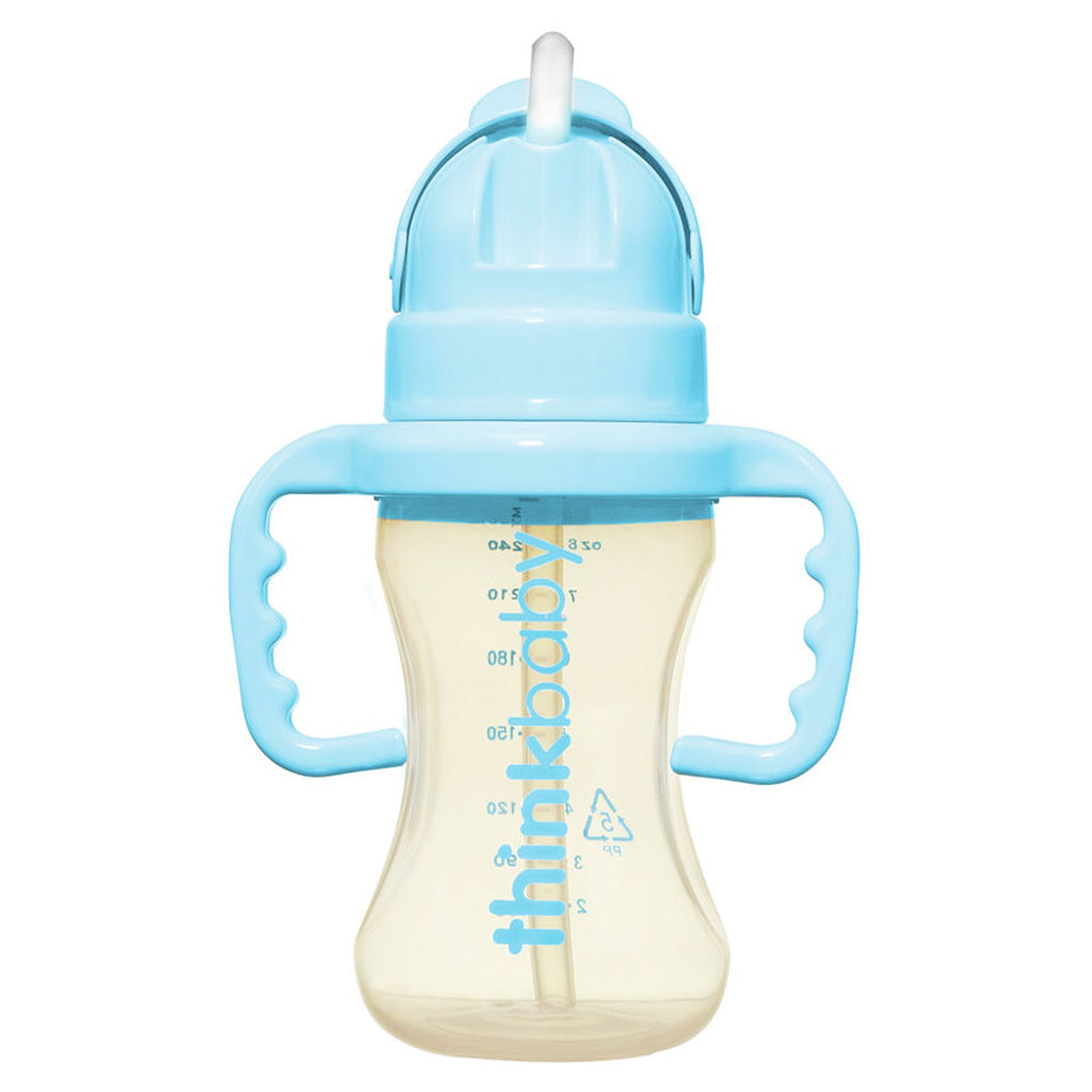 Think, Thinkbaby, Thinkster Straw Bottle, Stage D, Blue, 9 oz