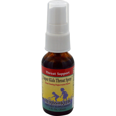 Herbs for Kids, Super Kids Throat Spray, Peppermint, 1 fl oz (30 ml)
