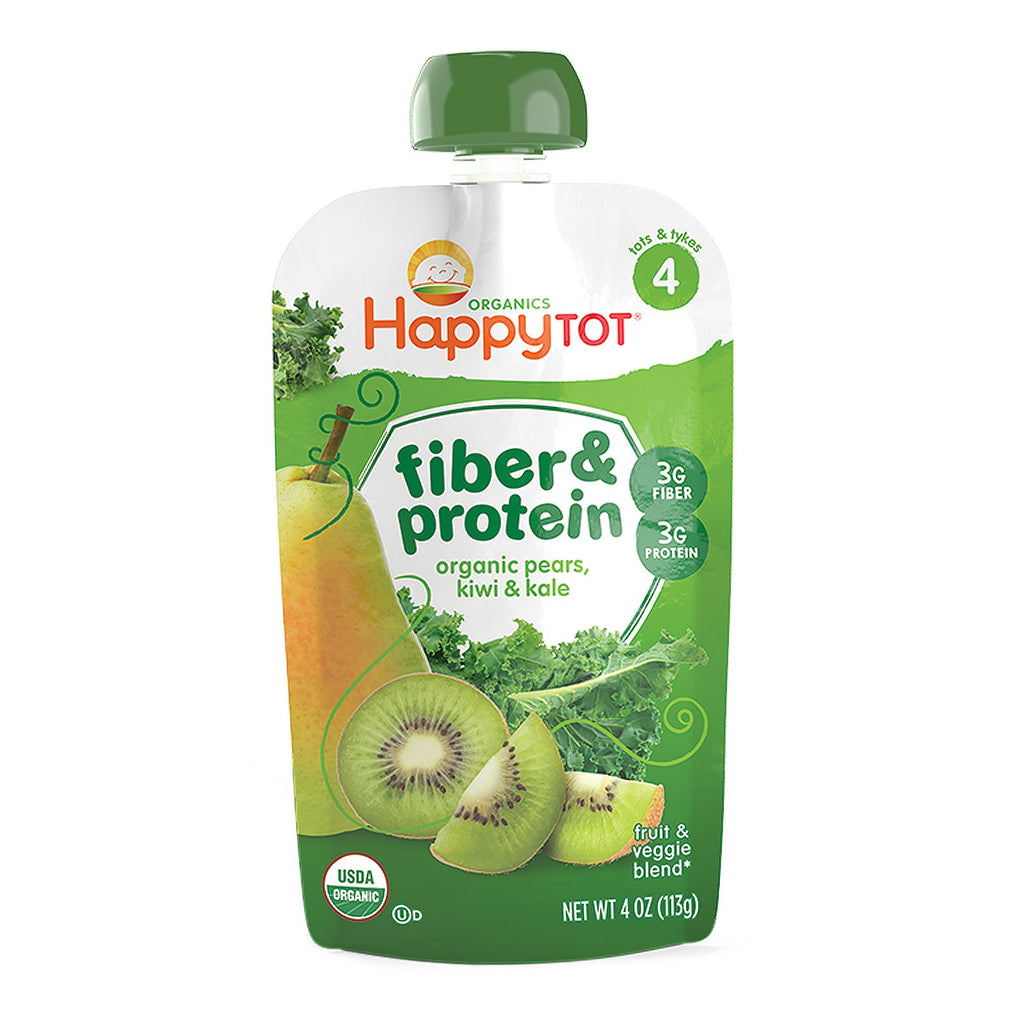Nurture Inc. (Happy Baby) Happy Tot Fiber & Protein Pears Kiwi & Kale Stage 4 4 oz (113 g)