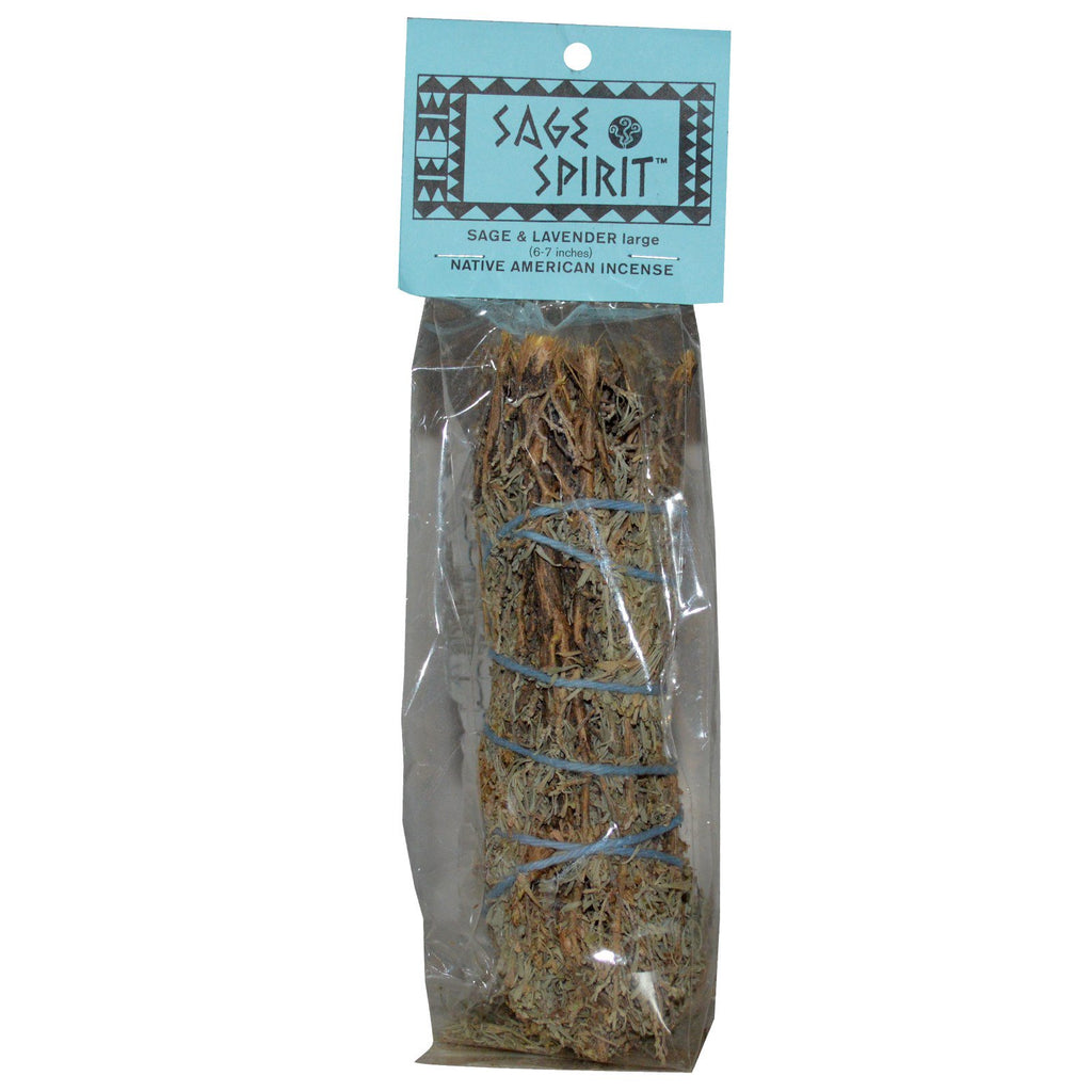 Sage Spirit, Native American Incense, Sage & Lavender, Large (6-7 inches), 1 Smudge Wand